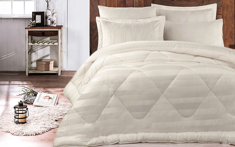 Al Saad Home Wafel Cotton Comforter Set 4 PCS - Single L.Beige
