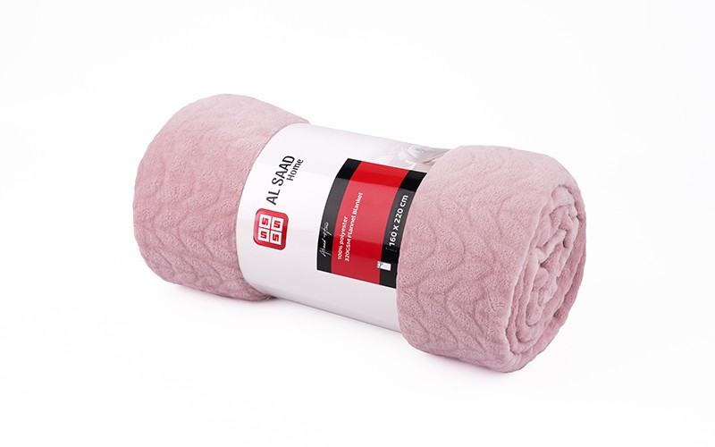 Al Saad Home Flannel Blanket 1 PC - Single Pink