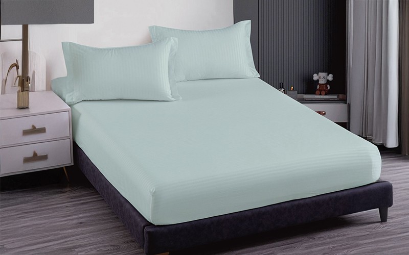 Lily Stripe BedSheet Set 2 PCS - Single Turquoise