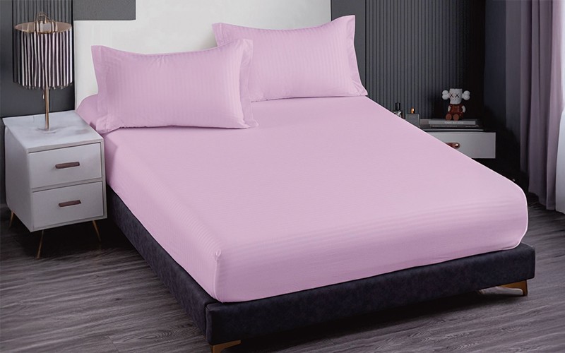 Lily Stripe BedSheet Set 2 PCS - Single Pink