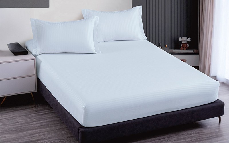 Lily Stripe BedSheet Set 2 PCS - Single L.Blue