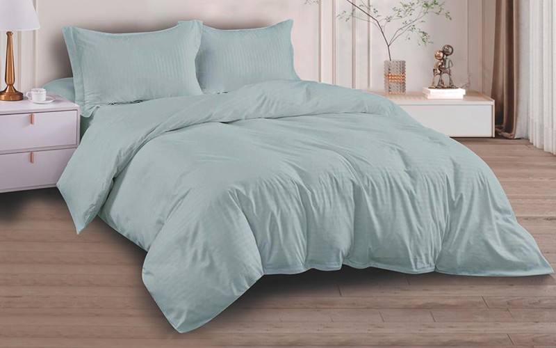 Lily Stripe Quilt Cover Bedding Set Without Filling 3 PCS - Single Turquoise