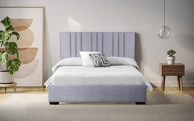 Al Saad Home Trio Jacquard Bed ( 200 x 200 ) - Super King Grey
