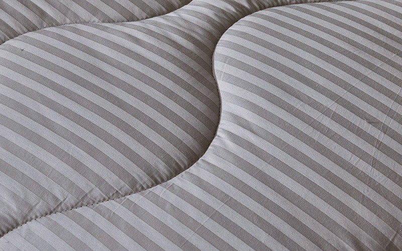 Pika Cotton Hotel Stripe Comforter Bedding Set 6 PCS - King L.Grey