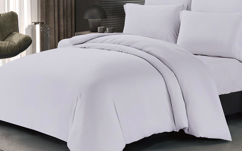 Velura Modal Plain Duvet Cover Set Without Filling 4 PCS - Single L.Grey