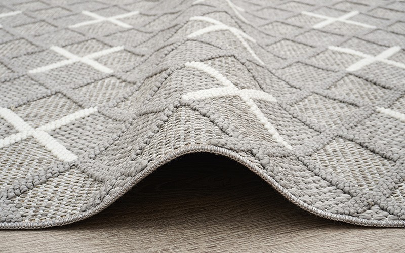 Summer Premium Carpet - ( 280 x 380 ) cm Grey & White