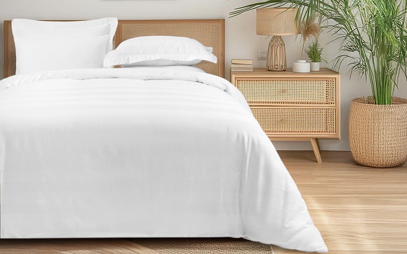 Al Saad Home Wafel Cotton Duvet Cover Without Filling 6 PCS - King White
