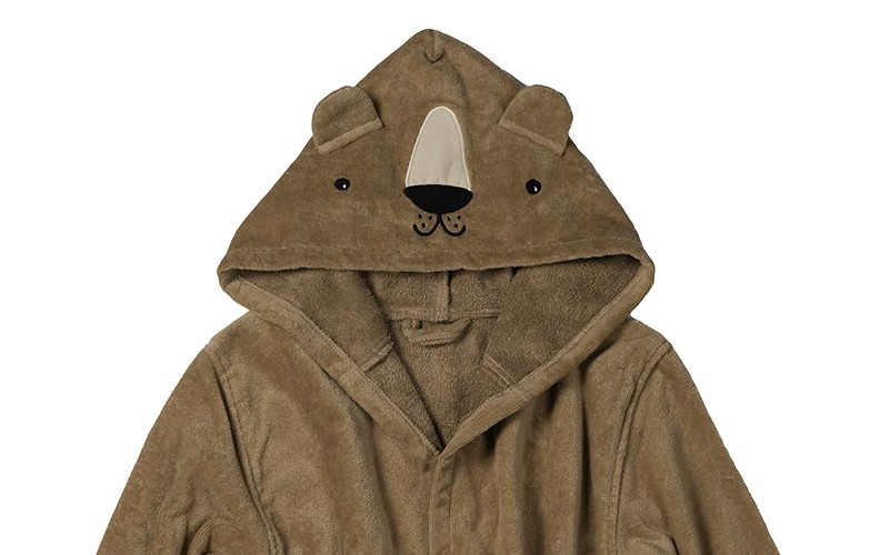 Al Saad Home Kids Cotton Bathrobe 1 Pc ( 2 - 3 ) Years Old - Brown