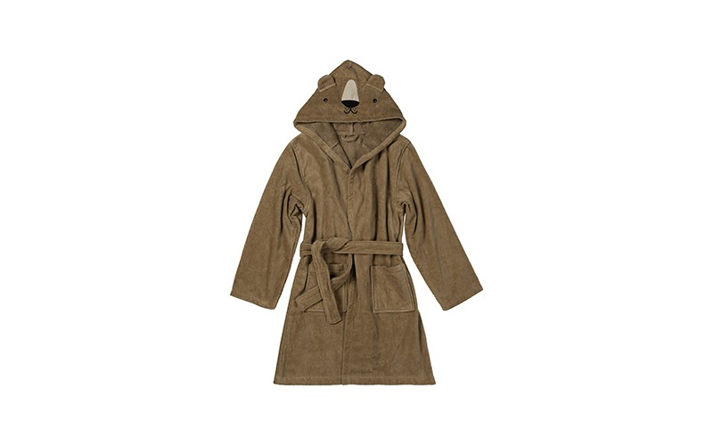 Al Saad Home Kids Cotton Bathrobe 1 Pc ( 2 - 3 ) Years Old - Brown
