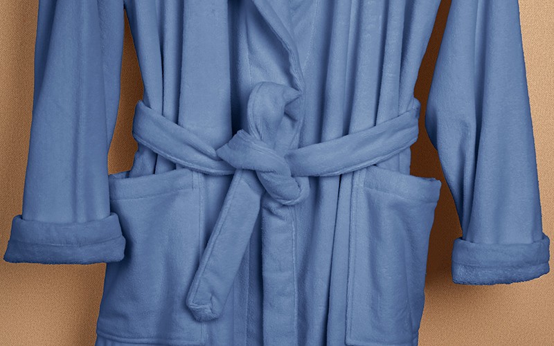 Al Saad Home Cotton Bathrobe 1 PC - Blue ( L / XL )