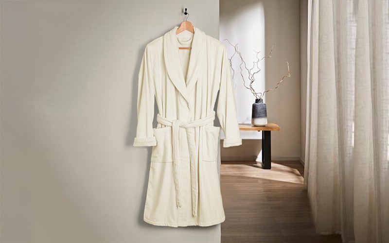 Al Saad Home Cotton Bathrobe 1 PC - Cream ( L / XL )