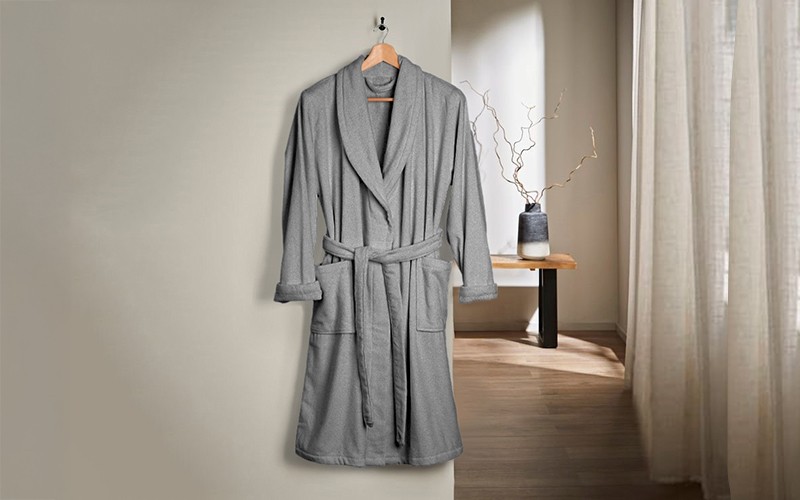 Al Saad Home Cotton Bathrobe 1 PC - Grey ( M / L )