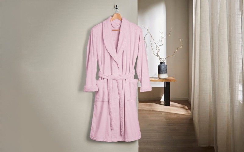 Al Saad Home Cotton Bathrobe 1 PC - Pink ( L / XL )