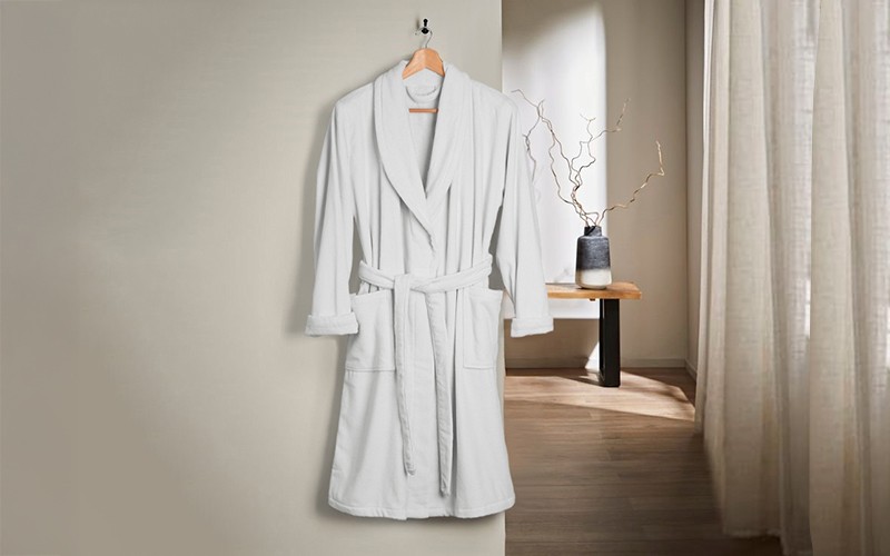 Al Saad Home Cotton Bathrobe 1 PC - White ( M / L )