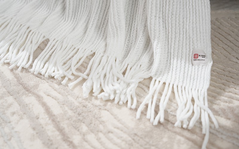 AL Saad Home Luxury Lotus Blanket - Single White