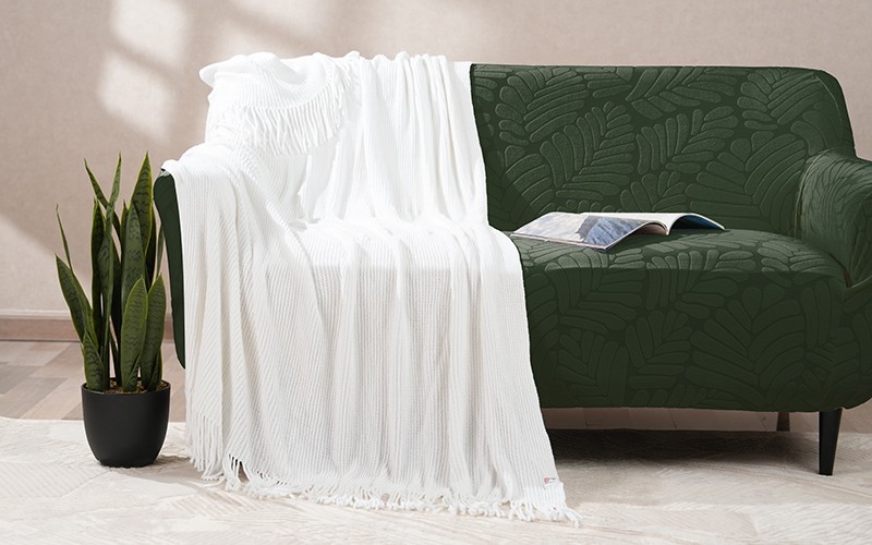 AL Saad Home Luxury Lotus Blanket - Single White