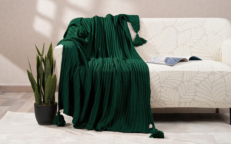AL Saad Home Luxury Lavander Blanket - Single ​​​​​​​D.Green