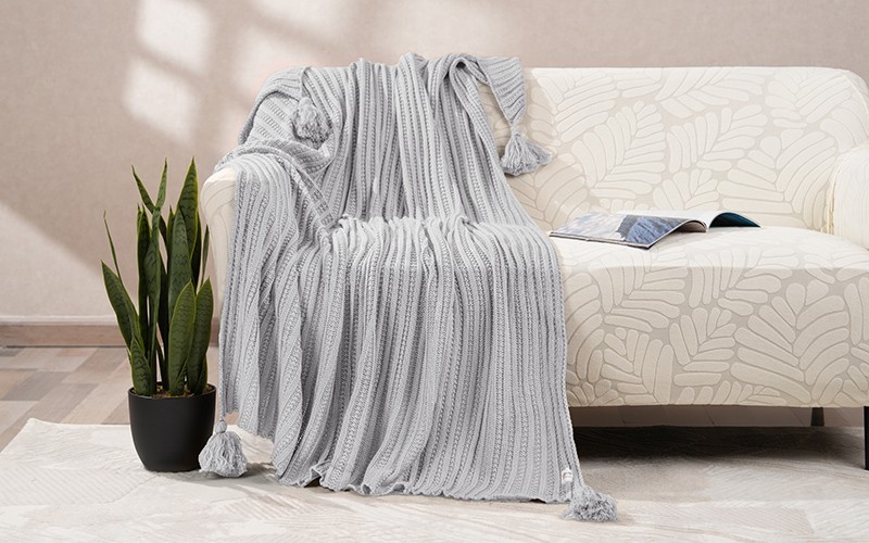 AL Saad Home Luxury Lavander Blanket - Single L.Grey