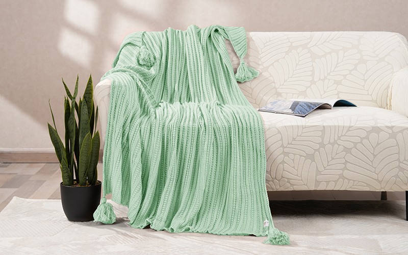 AL Saad Home Luxury Lavander Blanket - Single L.Green