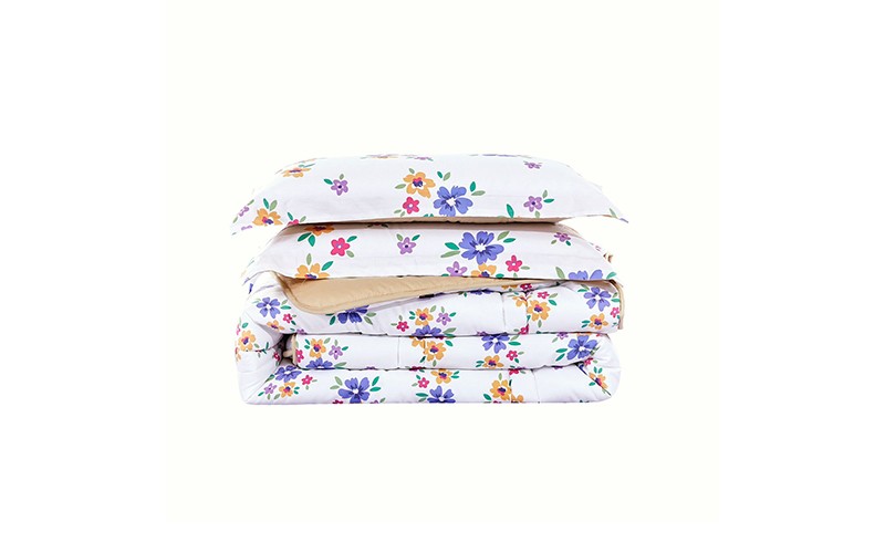 Jewel Double Face Cotton Comforter Bedding Set 6 PCS - King Multi Color