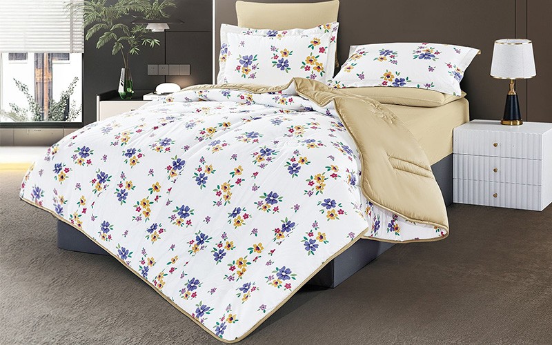 Jewel Double Face Cotton Comforter Bedding Set 6 PCS - King Multi Color