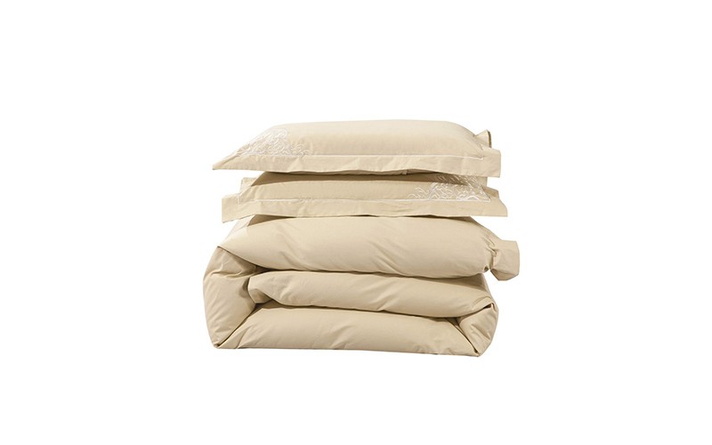 Dana Embroidered Cotton Comforter Bedding Set 7 PCS - King Beige