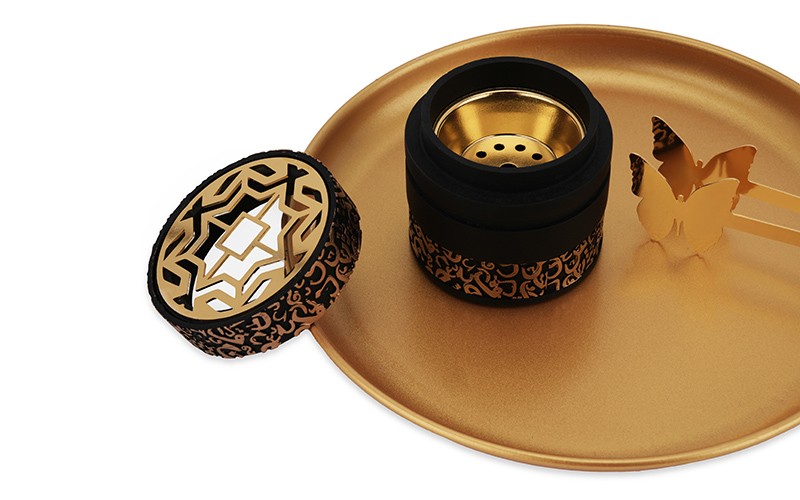 Decorative Resin Incense Burner Set 3 PCS - Black & Gold