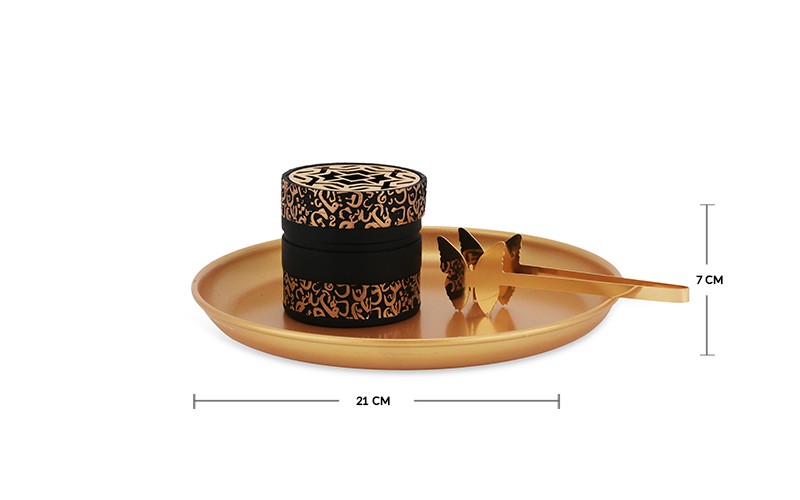 Decorative Resin Incense Burner Set 3 PCS - Black & Gold