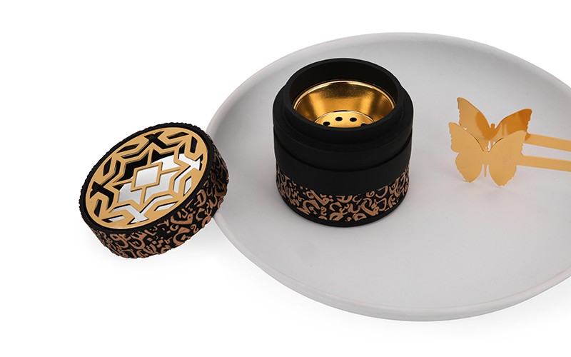 Decorative Resin Incense Burner Set 3 PCS - White & Gold