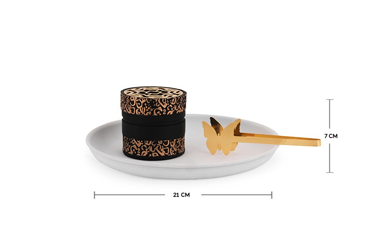 Decorative Resin Incense Burner Set 3 PCS - White & Gold