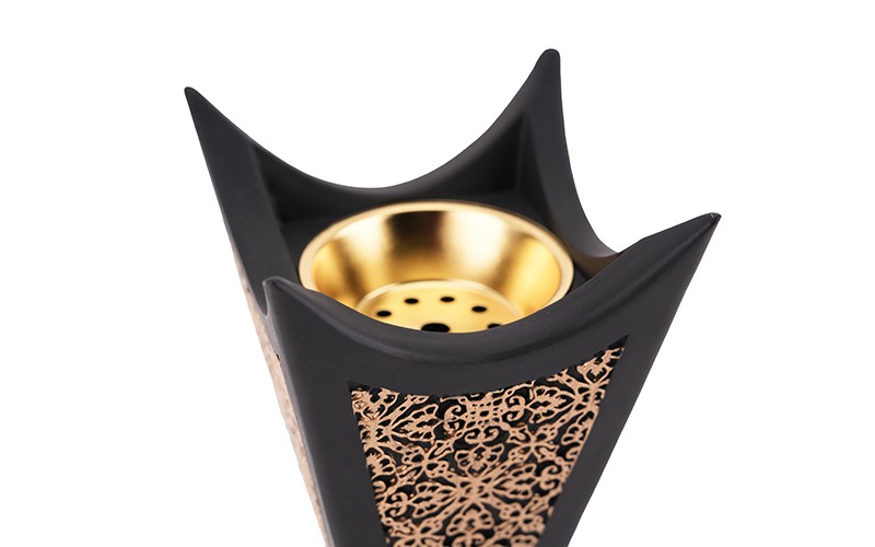 Luxury Decorative Resin Incense Burner 1 PC - Black & Gold