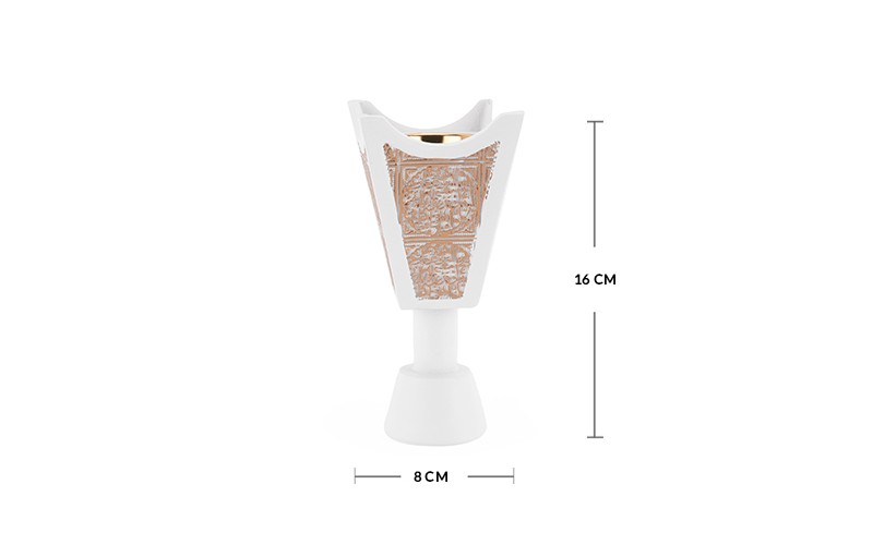 Luxury Decorative Resin Incense Burner 1 PC - White & Gold