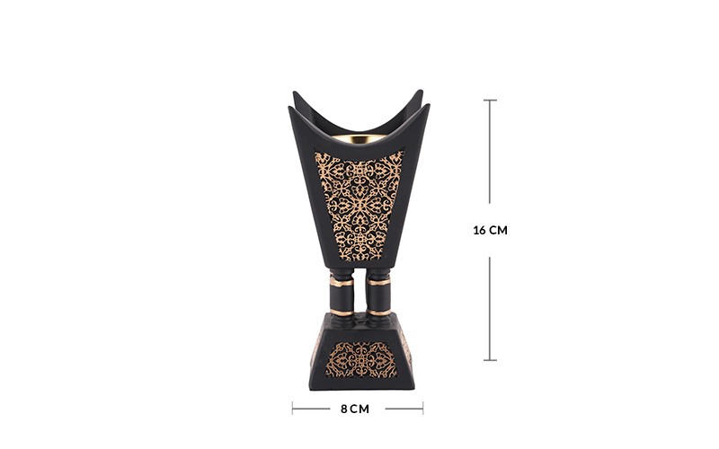 Luxury Decorative Resin Incense Burner 1 PC - Black & Gold