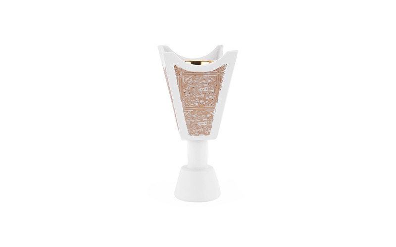 Luxury Decorative Resin Incense Burner 1 PC - White & Gold