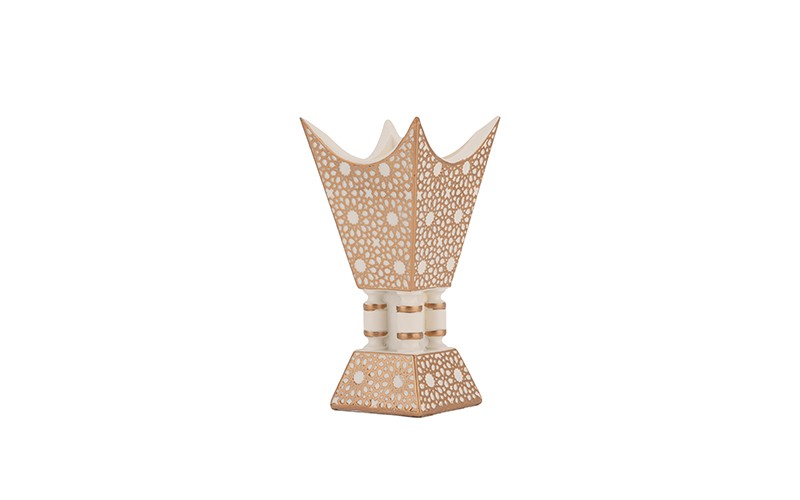 Luxury Decorative Resin Incense Burner 1 PC - Cream & Gold