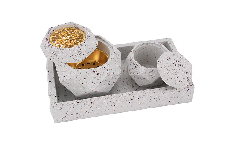 Luxurious Modern Resin Incense Burner Set 3 PCS - Off White