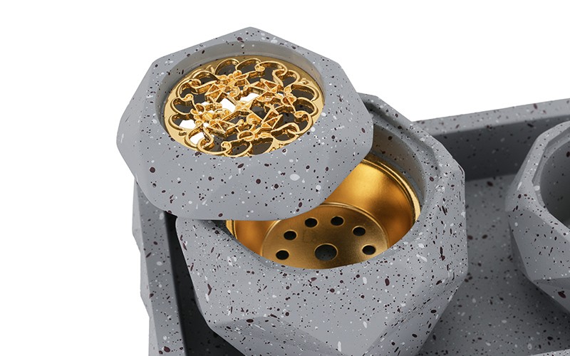 Luxurious Modern Resin Incense Burner Set 3 PCS - Grey