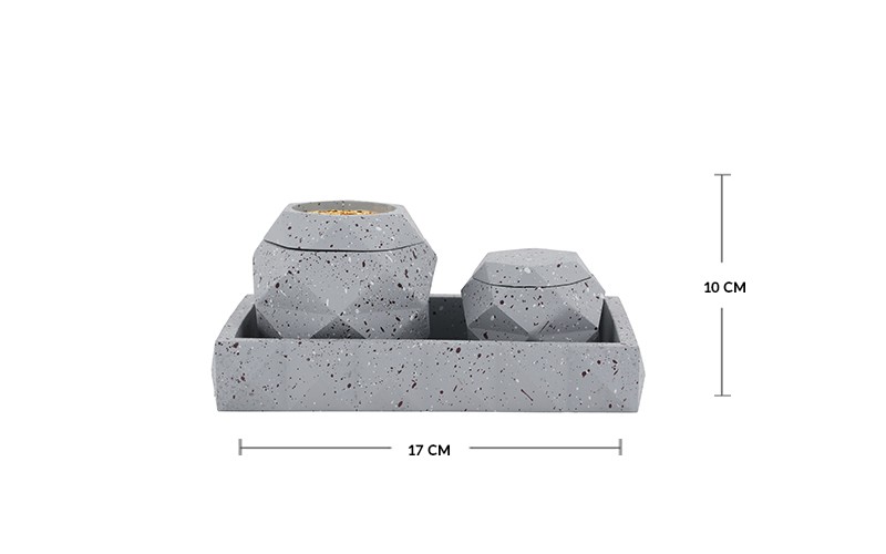Luxurious Modern Resin Incense Burner Set 3 PCS - Grey