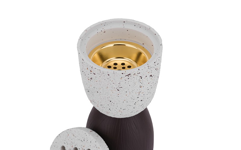 Luxurious Resin Incense Burner 1 PC - Off White & Brown