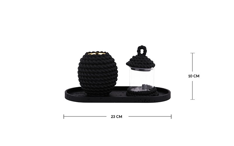 Luxurious Resin Incense Burner With An Elegant Design Set 3 PCS - Black