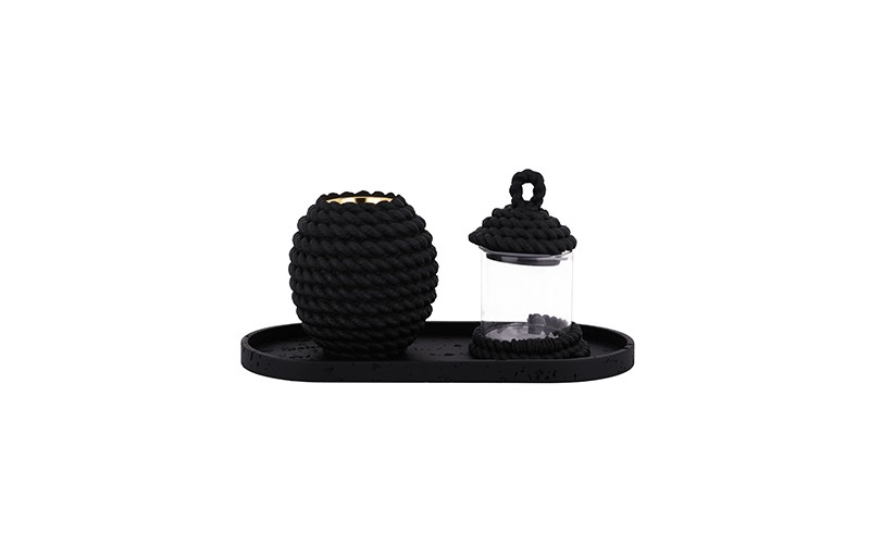 Luxurious Resin Incense Burner With An Elegant Design Set 3 PCS - Black