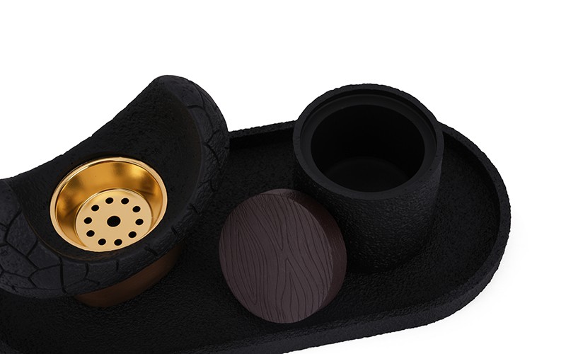 Luxurious Resin Incense Burner Set 3 PCS - Black