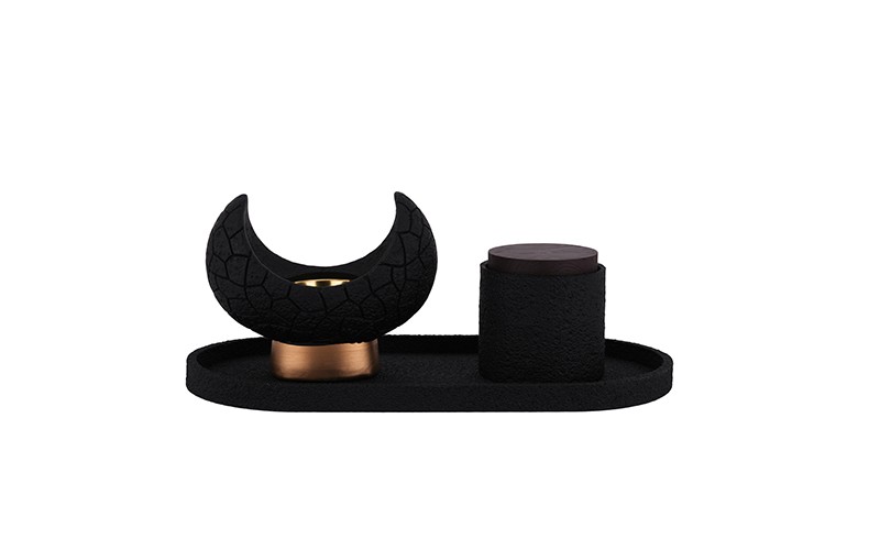 Luxurious Resin Incense Burner Set 3 PCS - Black