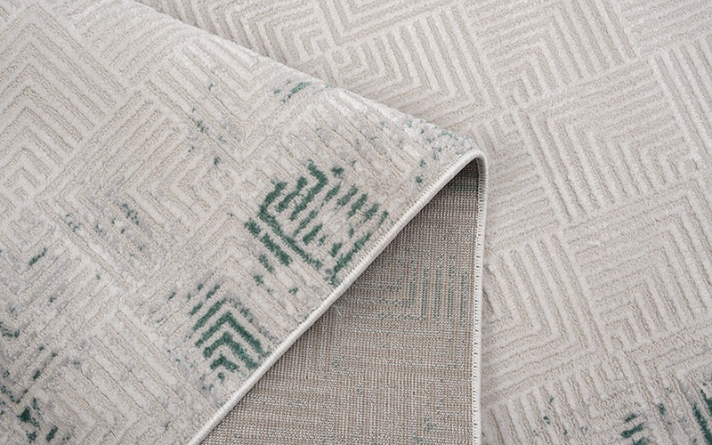 Marble Premium Carpet - ( 150 x 220 ) cm Cream & Mint