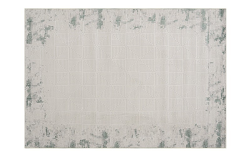 Marble Premium Carpet - ( 150 x 220 ) cm Cream & Mint