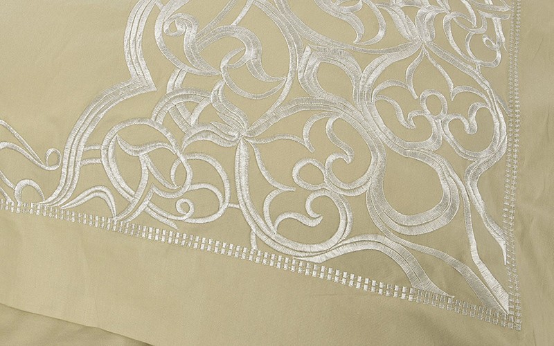 Dana Cotton Embroidered Duvet Cover Set Without Filling 6 PCS - King D.Beige