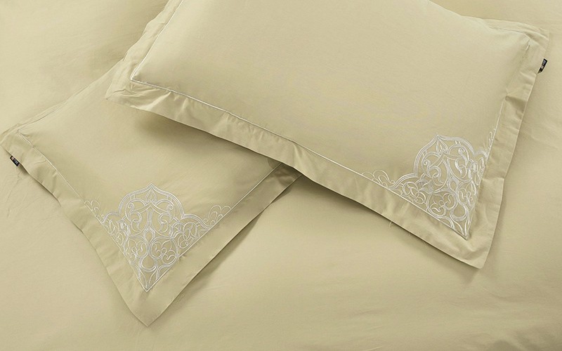Dana Cotton Embroidered Duvet Cover Set Without Filling 6 PCS - King D.Beige
