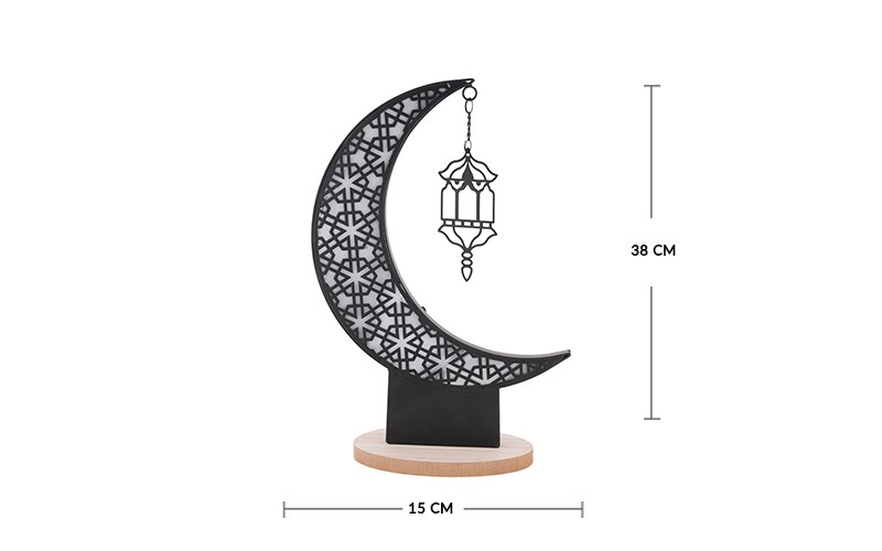 Luminous Ramadan Crescent Decoration - 1 PC