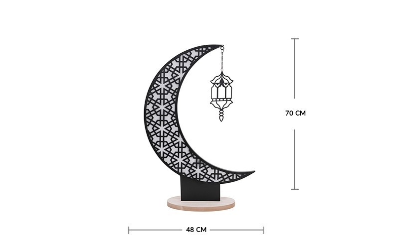 ديكور هلال رمضان المضيء - 1 قطعة