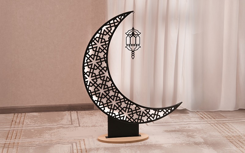 ديكور هلال رمضان المضيء - 1 قطعة